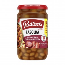 PUDLISZKI FASOLA PO BRETONSKU Z BOCZKIEM I KIELBASA 8X610G